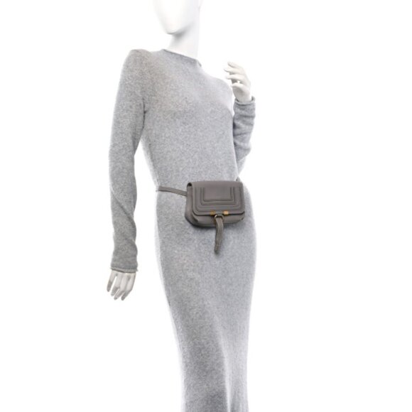 Chloe Calfskin Marcie Convertible Belt Bag Cashmere Grey - Picture 1 of 6